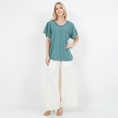 Jan Top -100% Cotton Gauze in Sangria/Size OSFM view 18 - Jan Köppen Viva Top 100