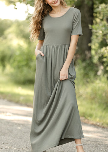 Jasmine Olive Ribbed Maxi Dress in S view 2