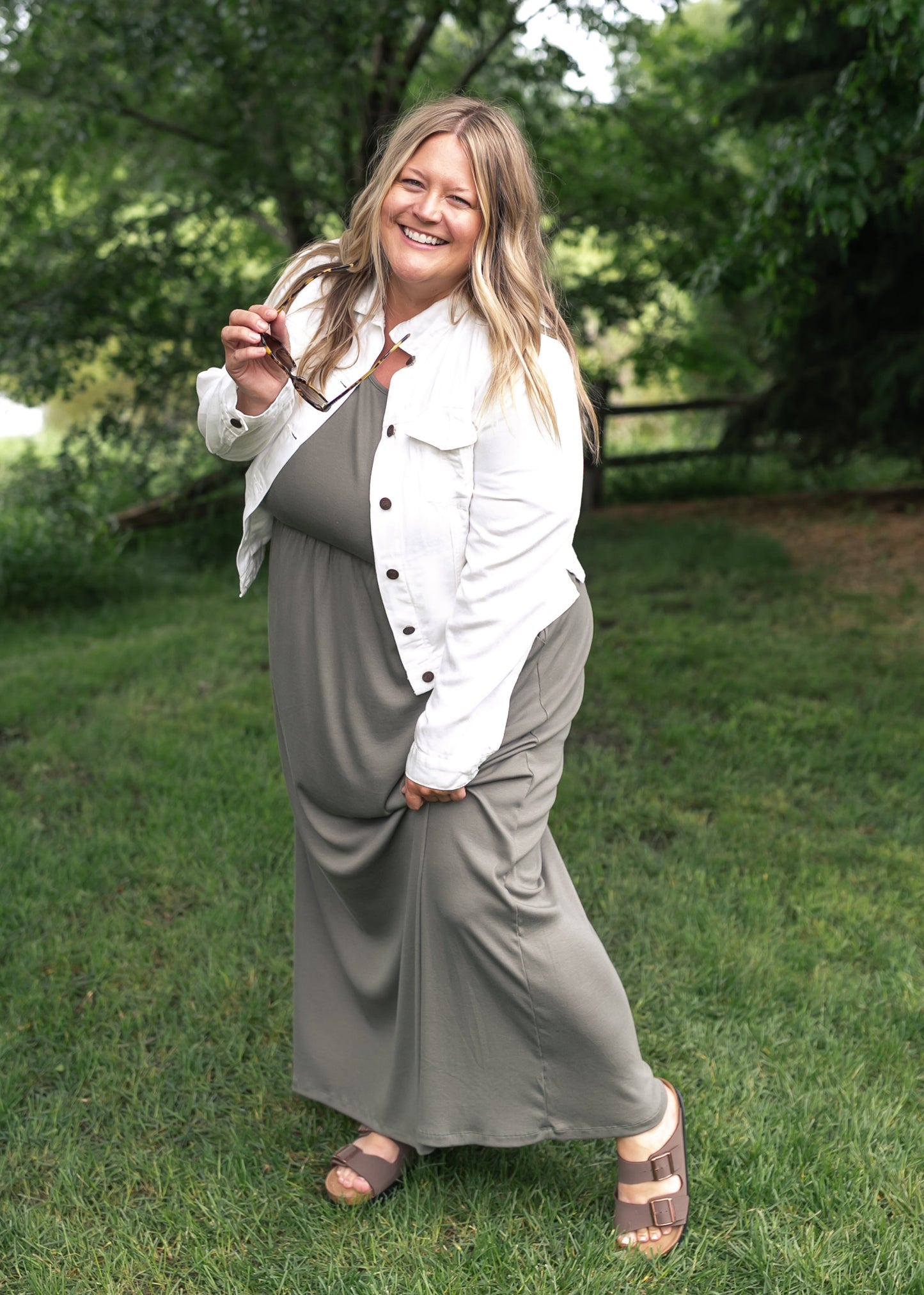 Jasmine Olive Ribbed Maxi Dress view 14