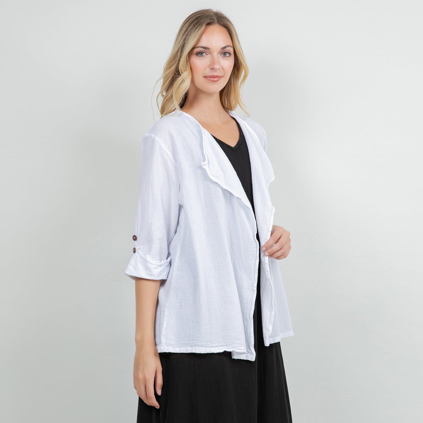 Jeanne Bolero Resort Wear Jacket 100% Cotton Gauze in 1 (S/M) view 10 - Summer Outfit Idea - Gauze Jacket (bottom)