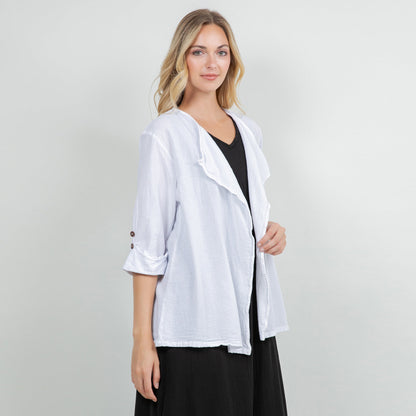 Jeanne Bolero Resort Wear Jacket 100% Cotton Gauze in 1 (S/M) view 10 - Summer Outfit Idea - Gauze Jacket (bottom)