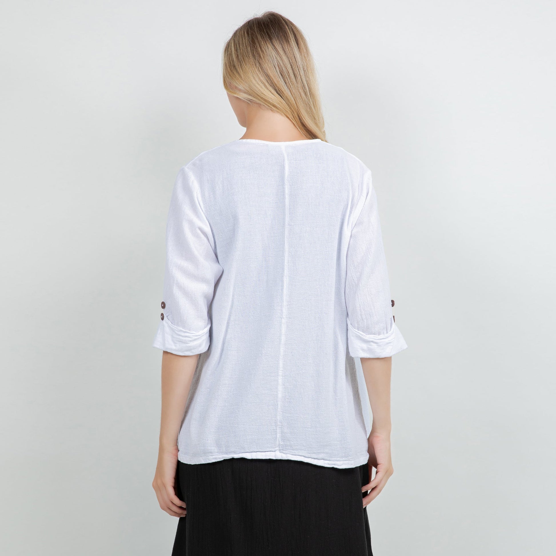 Jeanne Bolero Resort Wear Jacket 100% Cotton Gauze in 1 (S/M) view 11 - Summer Outfit Idea - Gauze Jacket (bottom)