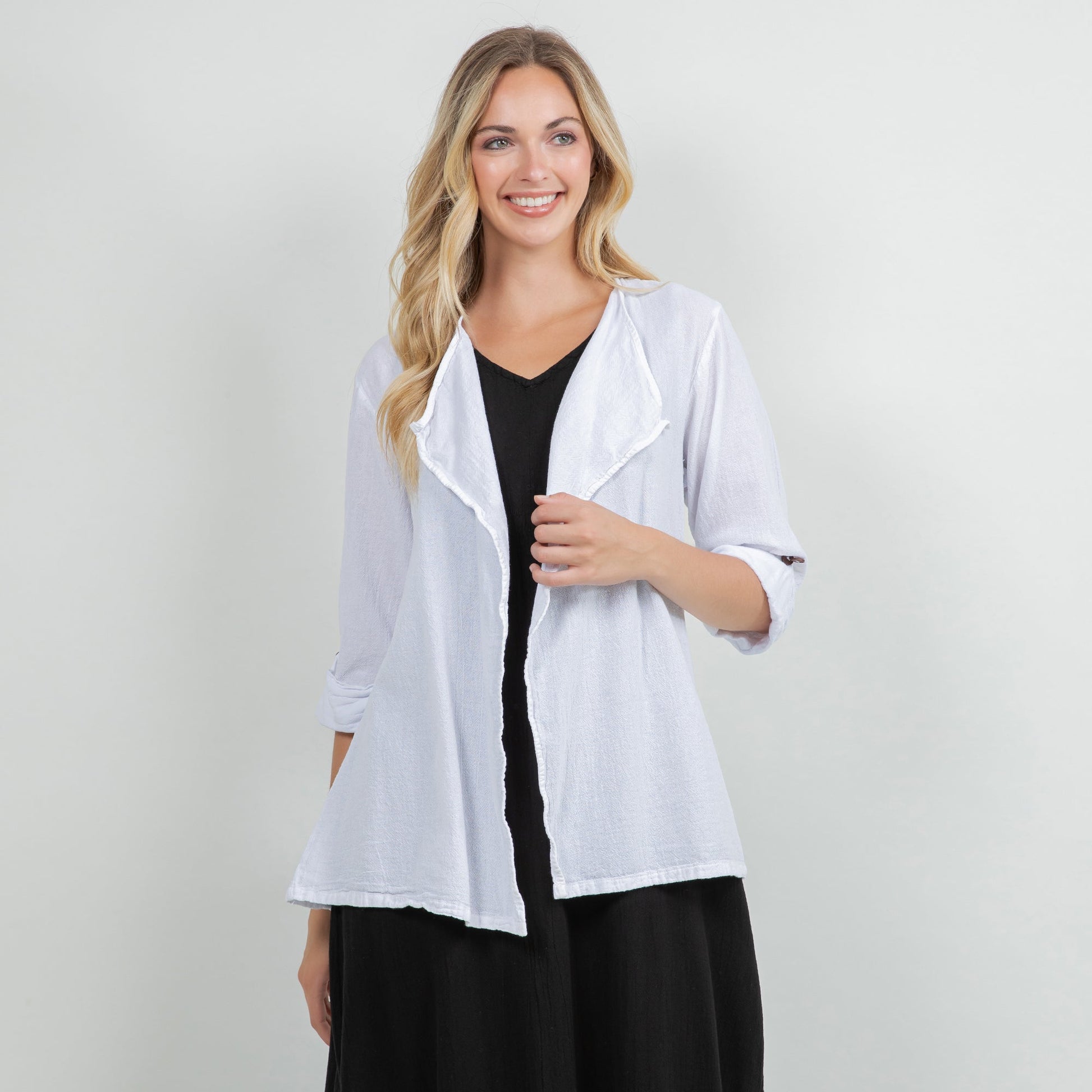 Jeanne Bolero Resort Wear Jacket 100% Cotton Gauze in 1 (S/M) view 13 - Summer Outfit Idea - Gauze Jacket (bottom)