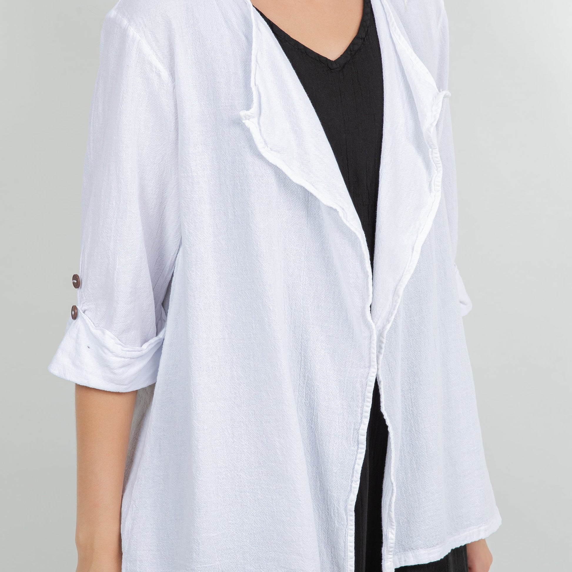 Jeanne Bolero Resort Wear Jacket 100% Cotton Gauze in 1 (S/M) view 14 - Summer Outfit Idea - Gauze Jacket (bottom)