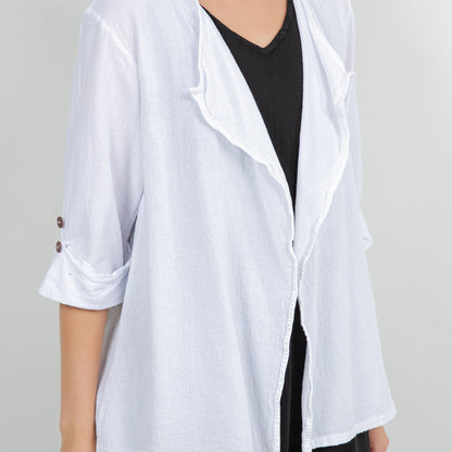 Jeanne Bolero Resort Wear Jacket 100% Cotton Gauze in 1 (S/M) view 14 - Summer Outfit Idea - Gauze Jacket (bottom)