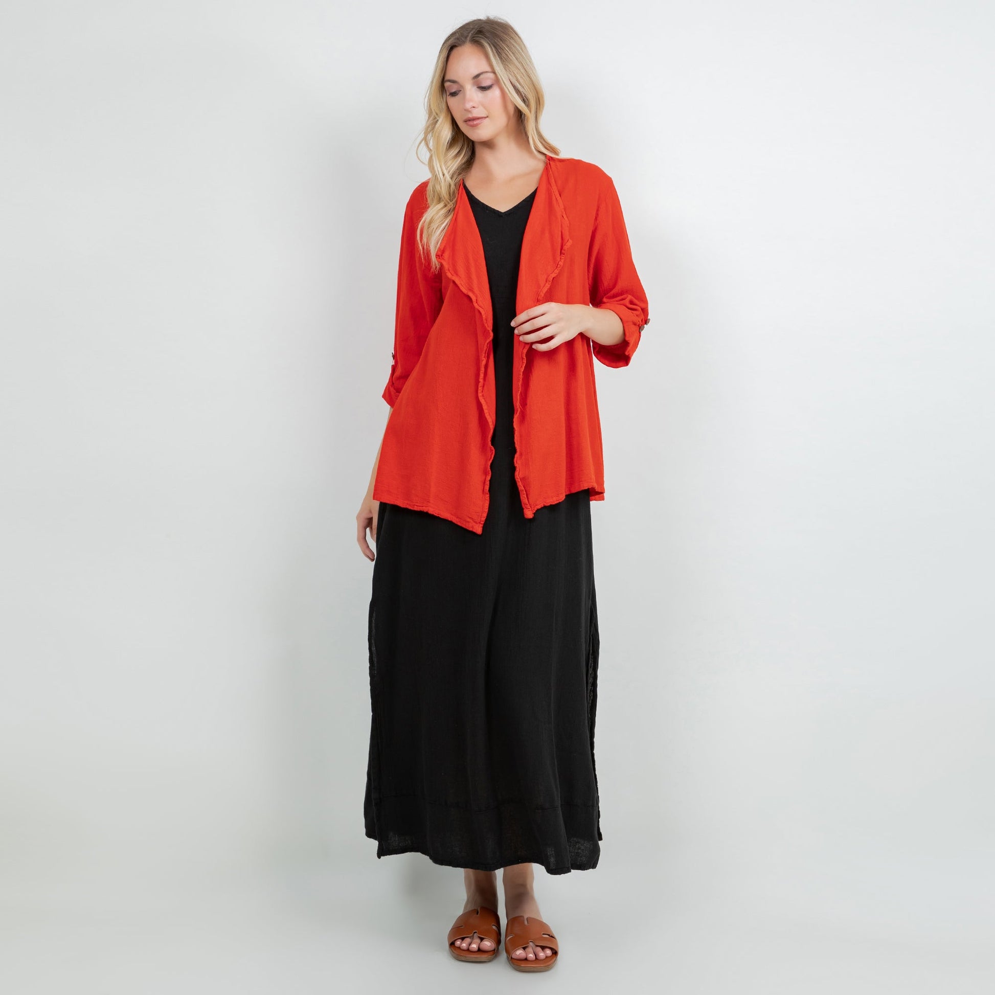 Jeanne Bolero Resort Wear Jacket 100% Cotton Gauze in 1 (S/M) view 15 - Summer Outfit Idea - Gauze Jacket (bottom)