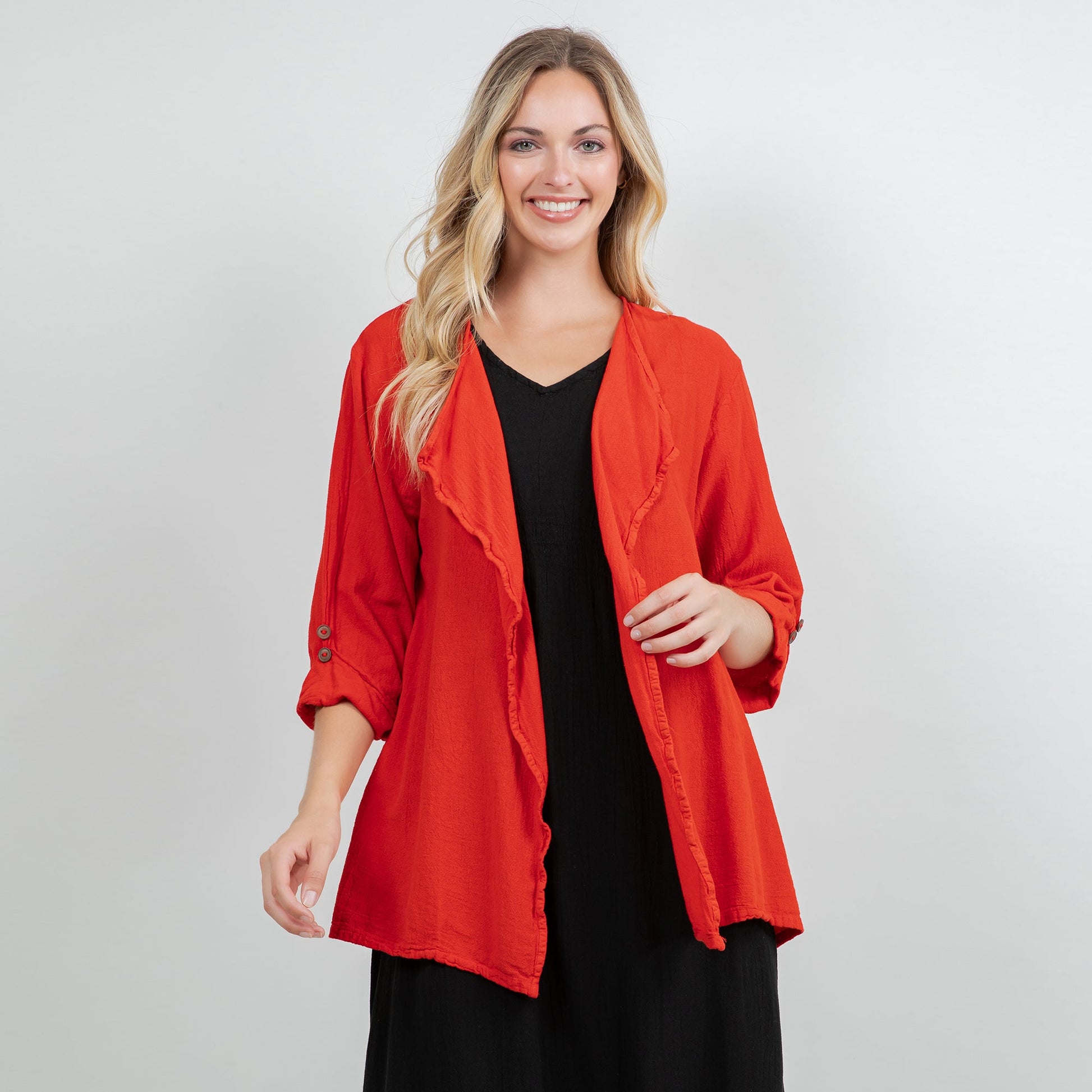 Jeanne Bolero Resort Wear Jacket 100% Cotton Gauze in 1 (S/M) view 16 - Summer Outfit Idea - Gauze Jacket (bottom)