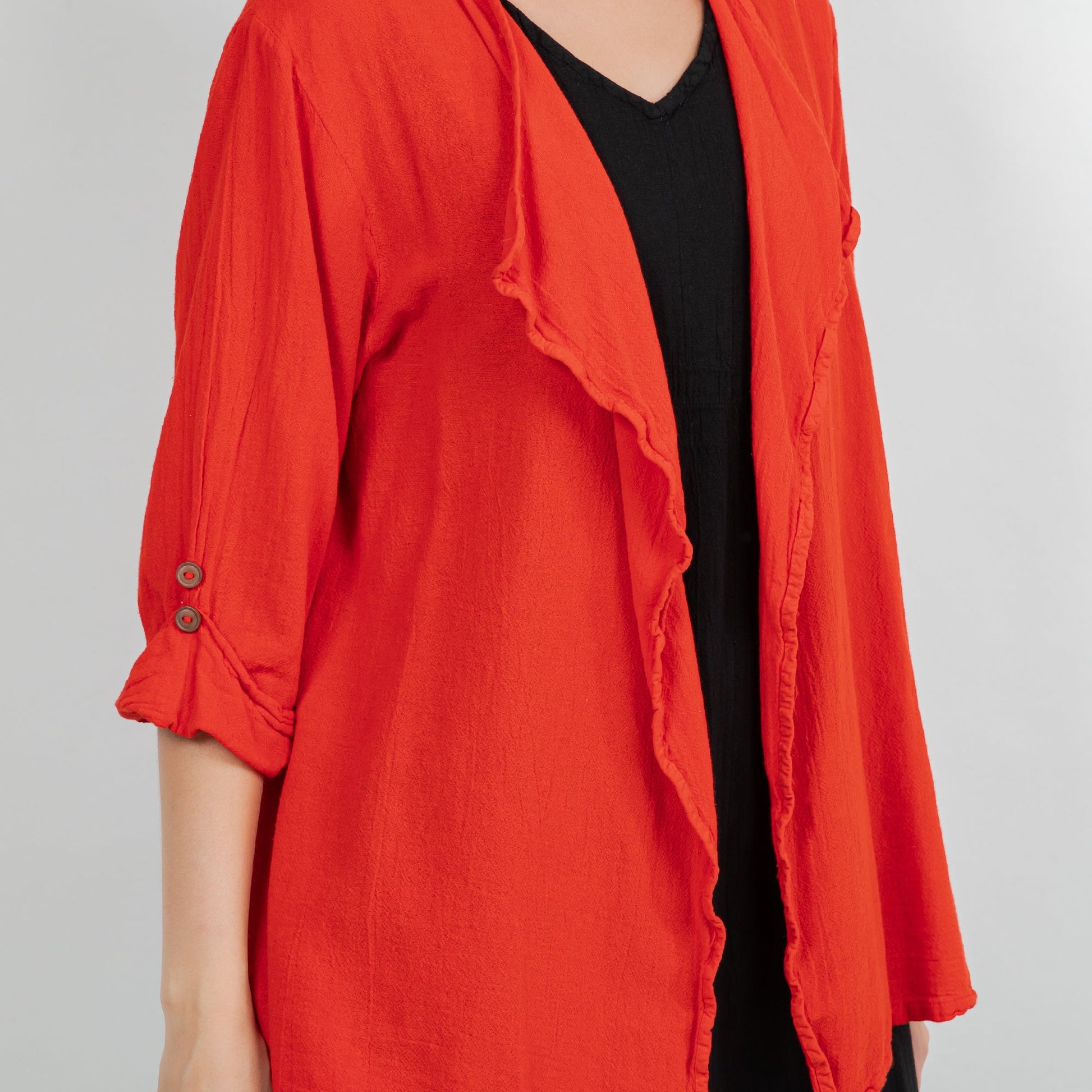 Jeanne Bolero Resort Wear Jacket 100% Cotton Gauze in 2 (L/XL) view 18 - Summer Outfit Idea - Gauze Jacket (bottom)