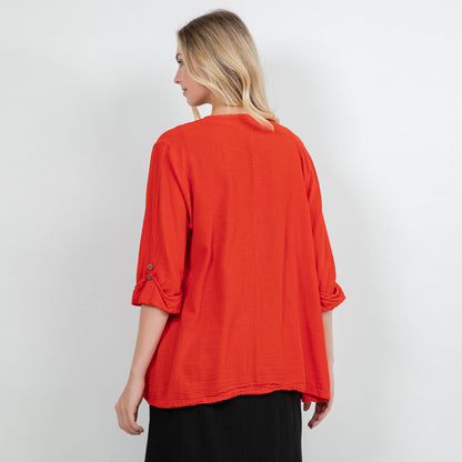 Jeanne Bolero Resort Wear Jacket 100% Cotton Gauze in 2 (L/XL) view 19 - Summer Outfit Idea - Gauze Jacket (bottom)