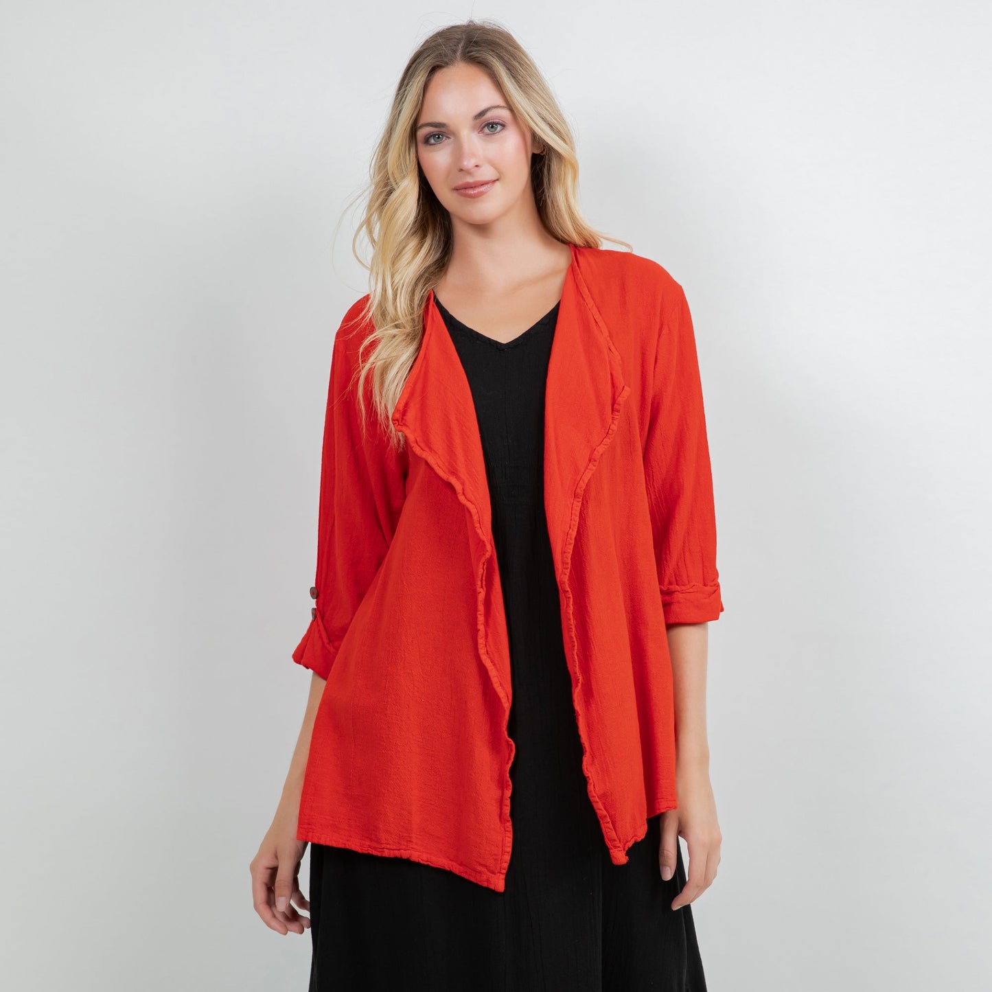 Jeanne Bolero Resort Wear Jacket 100% Cotton Gauze in 0 (XS/S) view 2 - Summer Outfit Idea - Gauze Jacket (bottom)