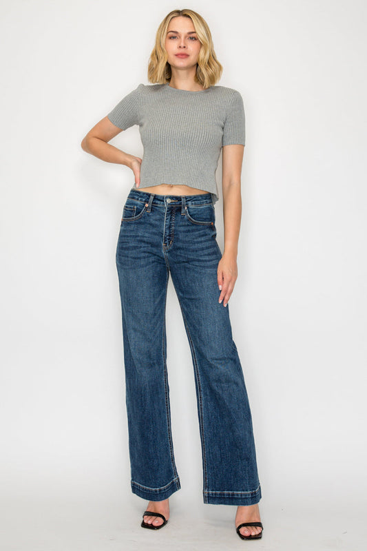 Josephine Tummy Control High Rise Relaxed Holly Flare Jeans in 1 (24) - High-Waisted (bottom)