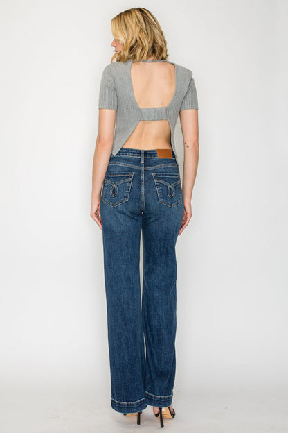 Josephine Tummy Control High Rise Relaxed Holly Flare Jeans - MeeeShop Women's Fashion