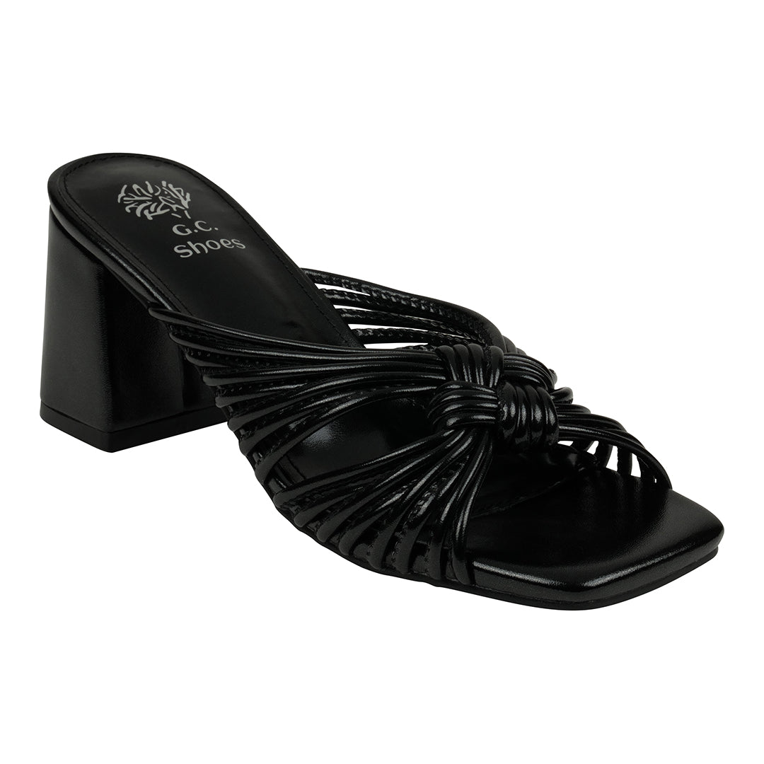 Josie Black Strappy Heeled Sandals Black (shoe) - josie sandal black croc embossed leather, josie black - shop at us.meeeshop