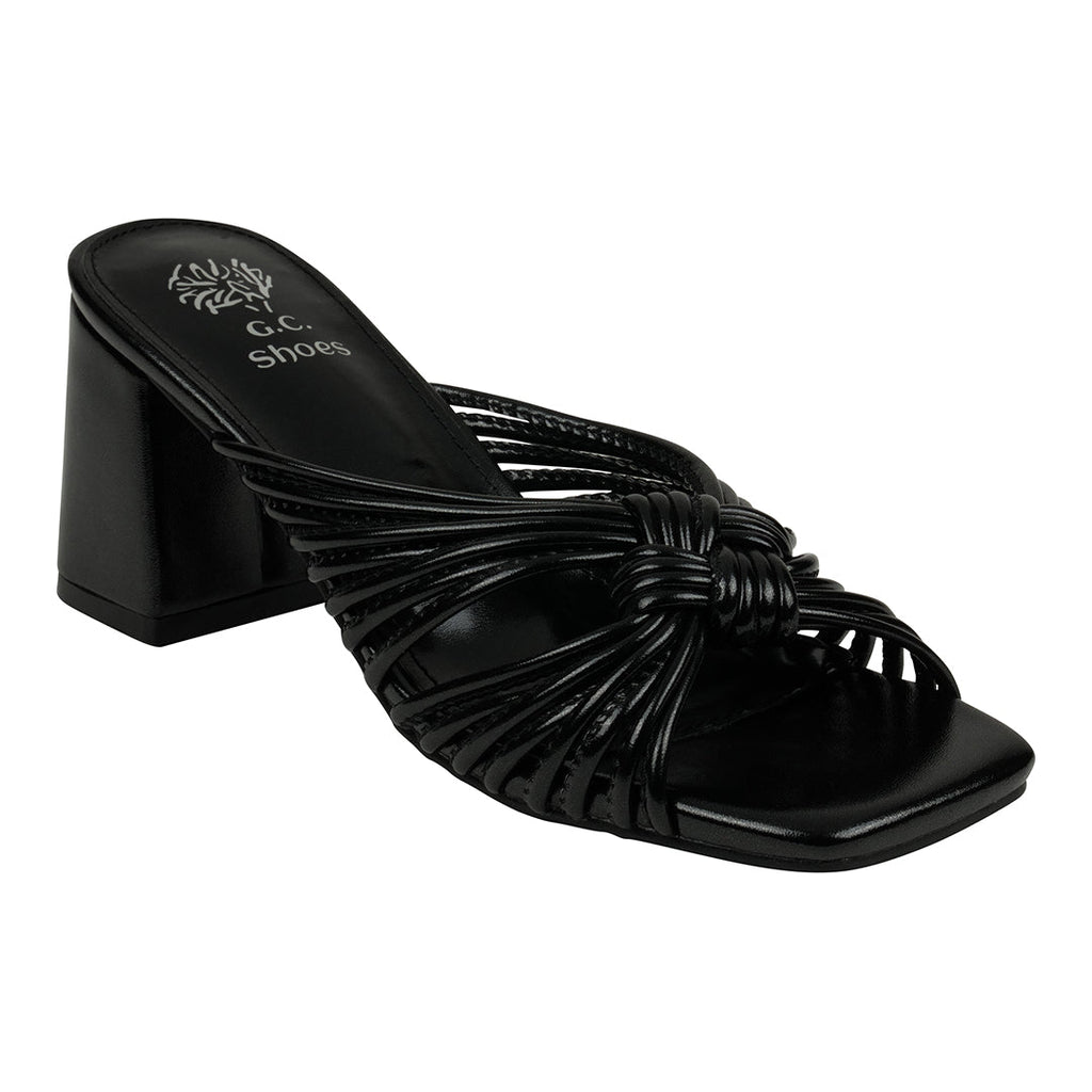 Josie Black Strappy Heeled Sandals Black (shoe) - josie sandal black croc embossed leather, josie black - shop at us.meeeshop