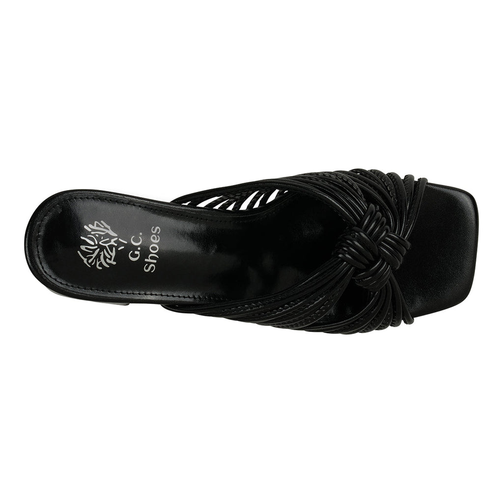 Josie Black Strappy Heeled Sandals Black view 5 (shoe) - josie sandal black croc embossed leather, josi - shop at us.meeeshop
