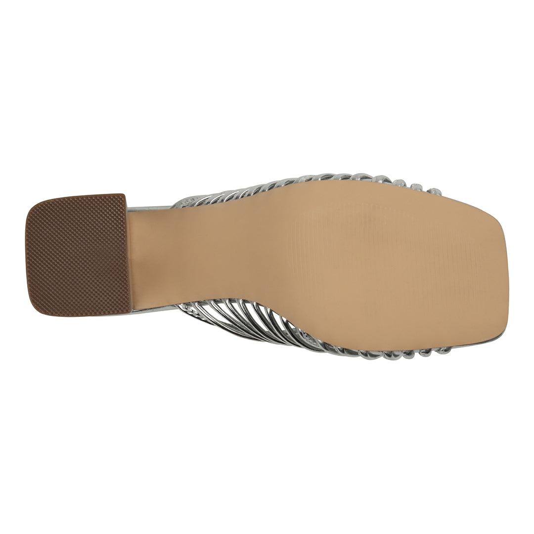 Josie Silver Strappy Heeled Sandals Silver view 3 (shoe) - josie sandals, josie slide sandal, josie cha - shop at us.meeeshop