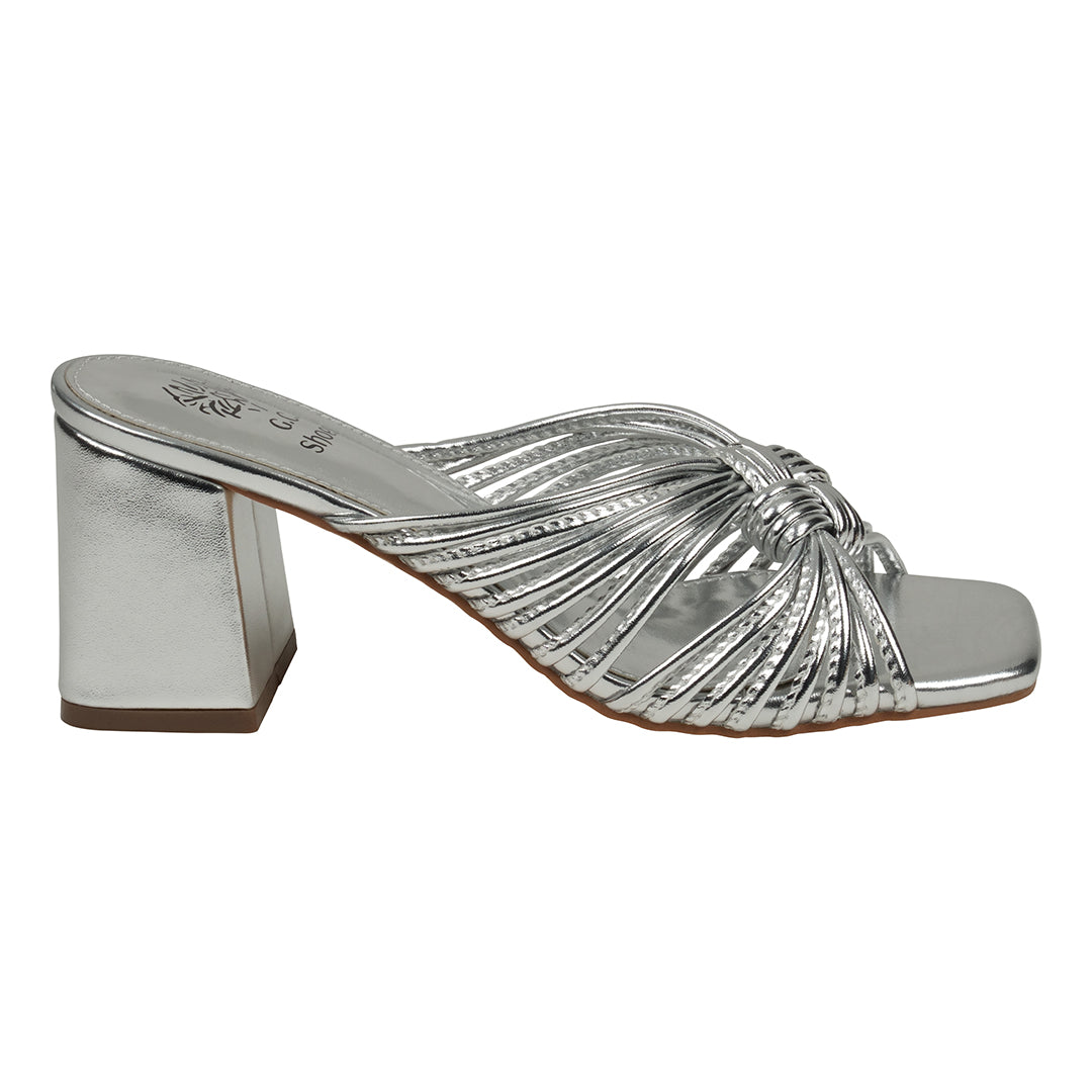 Josie Silver Strappy Heeled Sandals Silver view 4 (shoe) - josie sandals, josie slide sandal, josie cha - shop at us.meeeshop