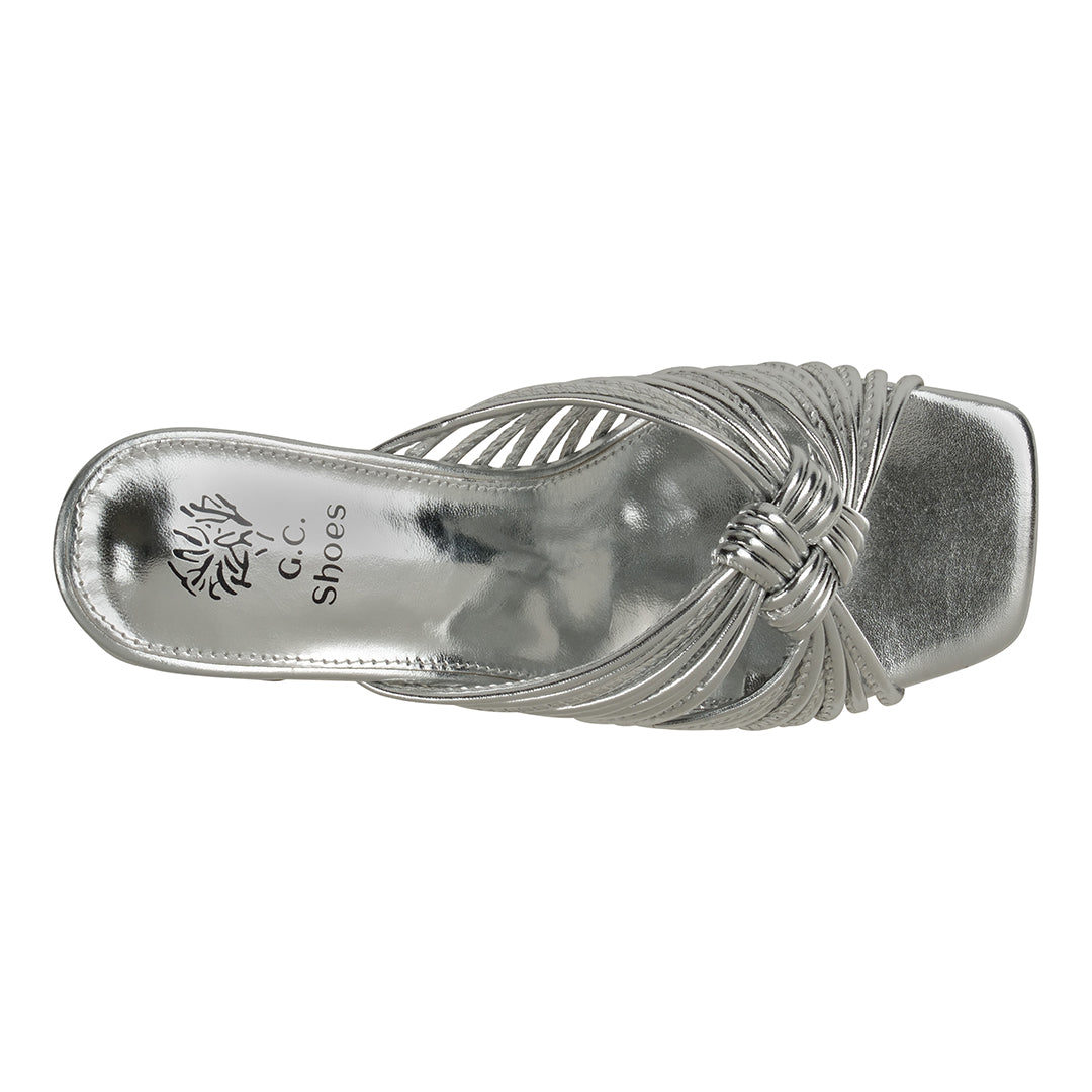 Josie Silver Strappy Heeled Sandals Silver view 5 (shoe) - josie sandals, josie slide sandal, josie cha - shop at us.meeeshop