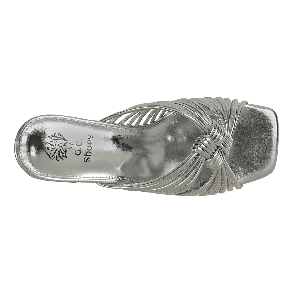 Josie Silver Strappy Heeled Sandals Silver view 5 (shoe) - josie sandals, josie slide sandal, josie cha - shop at us.meeeshop