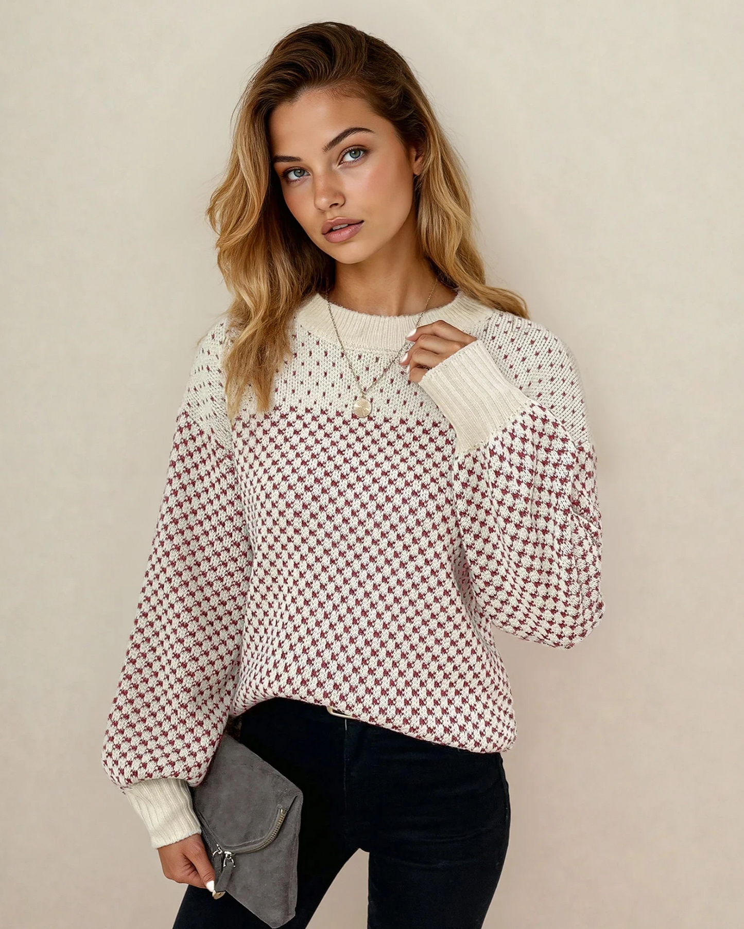 judith sleeve knit Judith Sleeve Knit Sweater - Red Red (layer) - shop at us.meeeshop