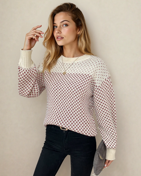judith sleeve knit Judith Sleeve Knit Sweater - Red view 2 (layer) - shop at us.meeeshop
