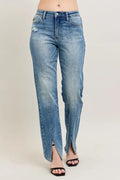 Judy Blue Full Size High Waist Vintage Wash Front Seam & Slit Straight plus Size MD (bottom) - shop at us.meeeshop