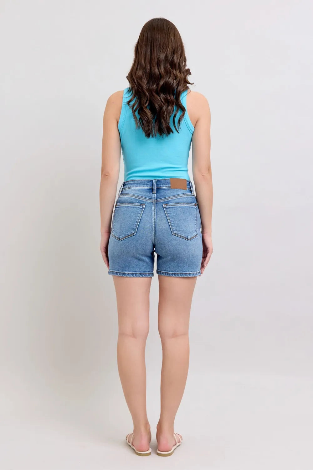 Judy Blue Full Size 2 Button Denim Shorts with Pockets plus Size - MeeeShop Women's Fashion