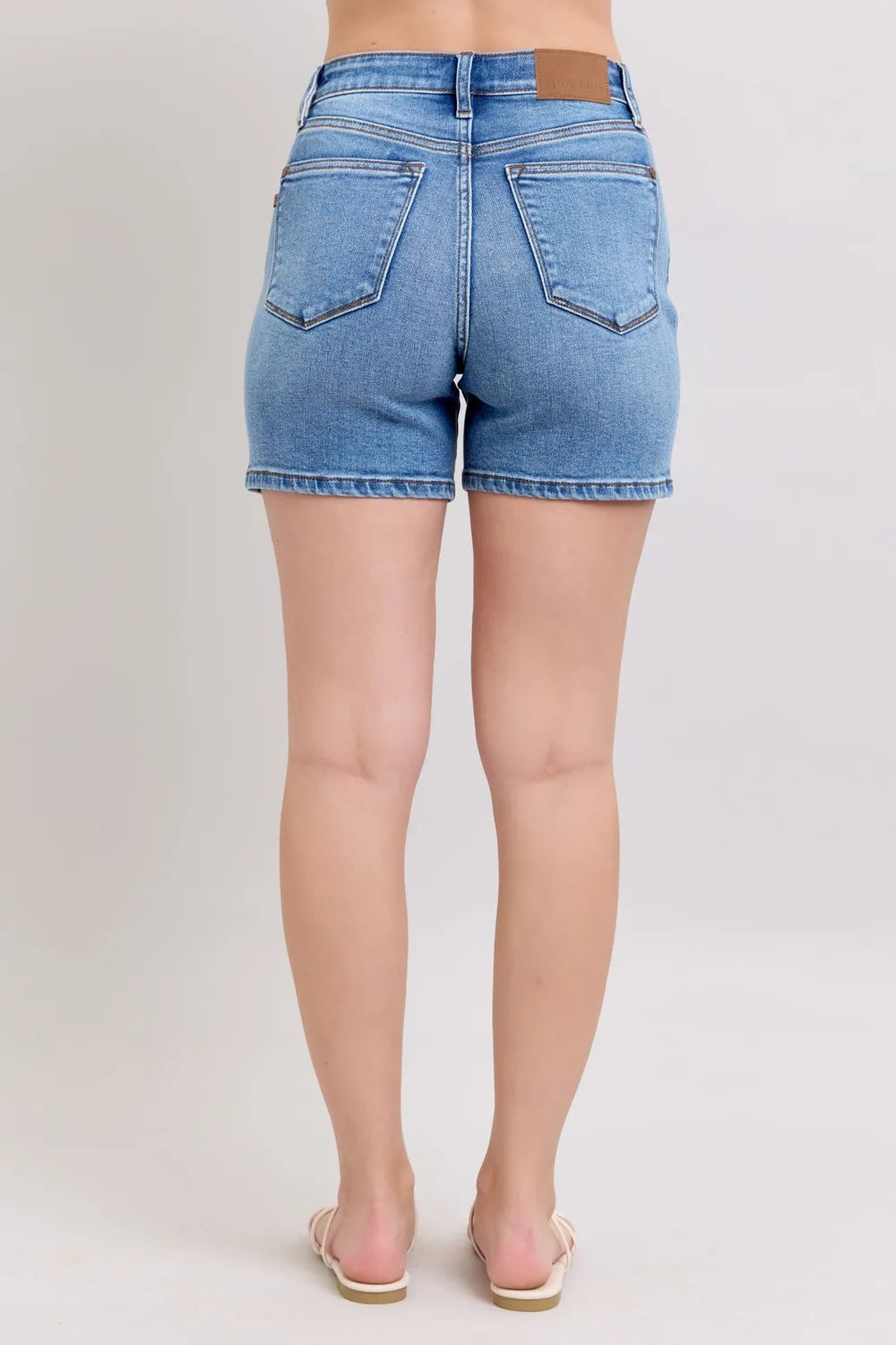 Judy Blue Full Size 2 Button Denim Shorts with Pockets plus Size - MeeeShop Women's Fashion