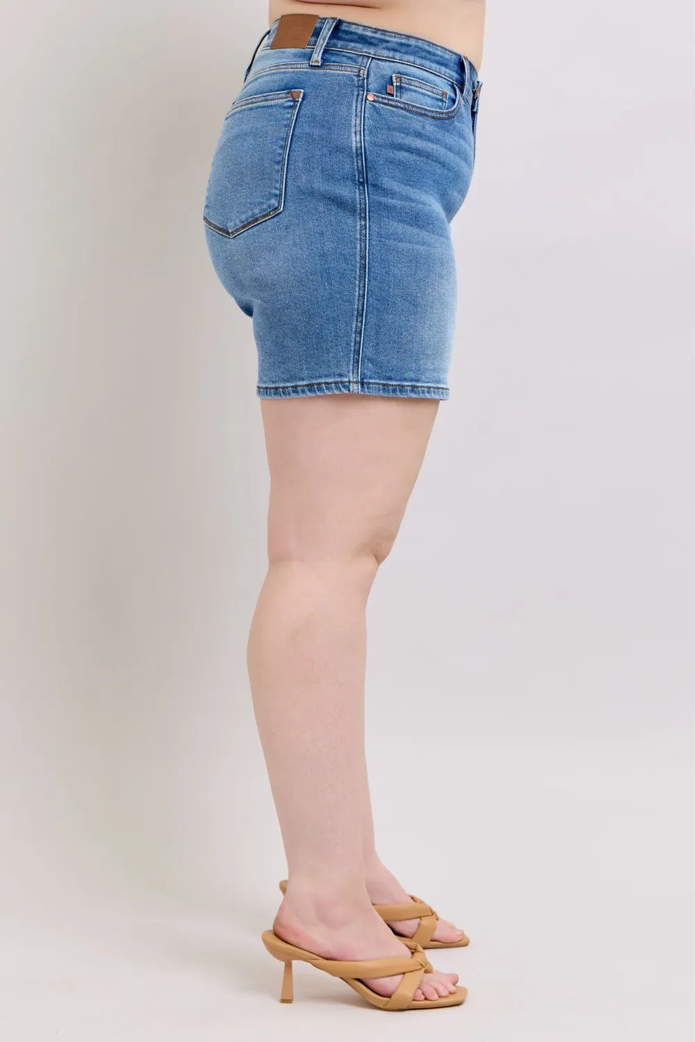 Judy Blue Full Size 2 Button Denim Shorts with Pockets plus Size - MeeeShop Women's Fashion