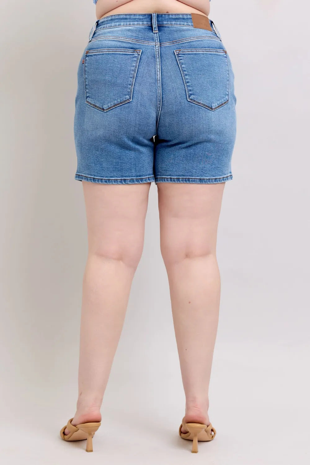 Judy Blue Full Size 2 Button Denim Shorts with Pockets plus Size - MeeeShop Women's Fashion