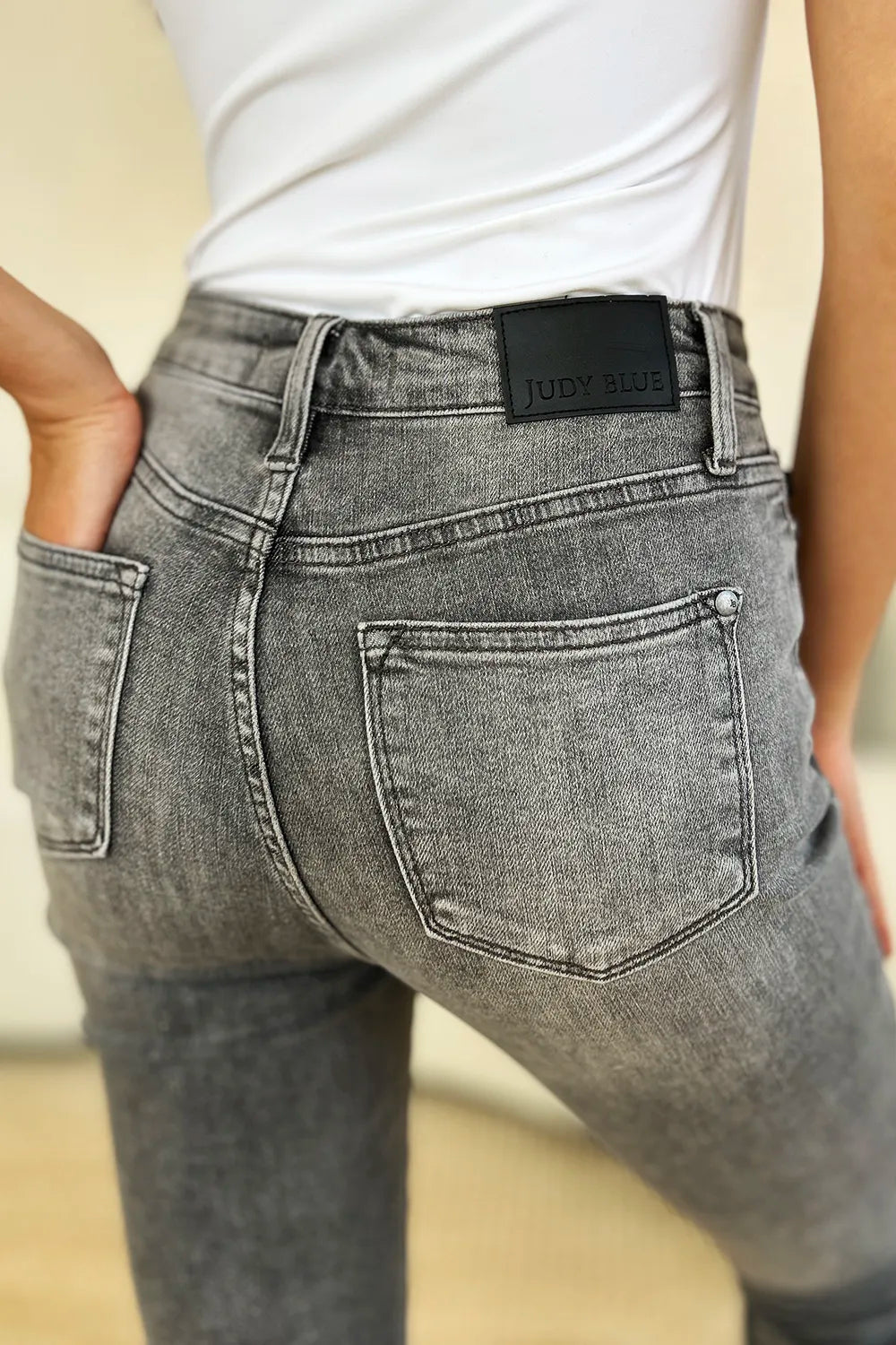 Judy Blue Full Size Button Fly High Waist Cuffed Capris - MeeeShop Women's Fashion