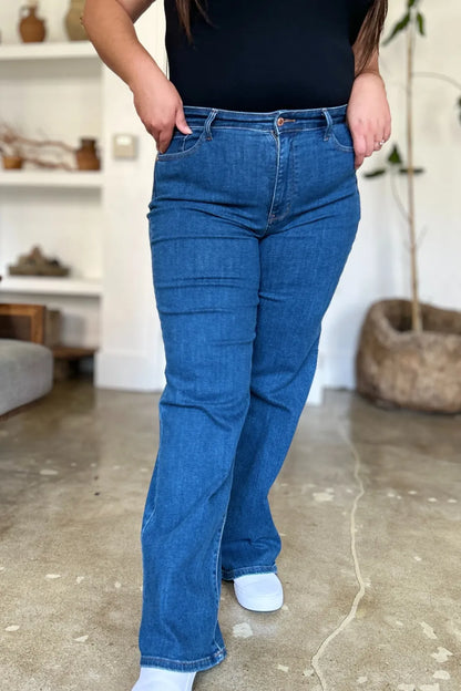 Judy Blue Full Size High Rise Straight Jeans - MeeeShop Women's Fashion