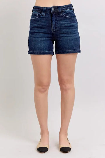 Judy Blue Full Size High Waist Back Flap Pocket Denim Shorts plus Size - MeeeShop Women's Fashion