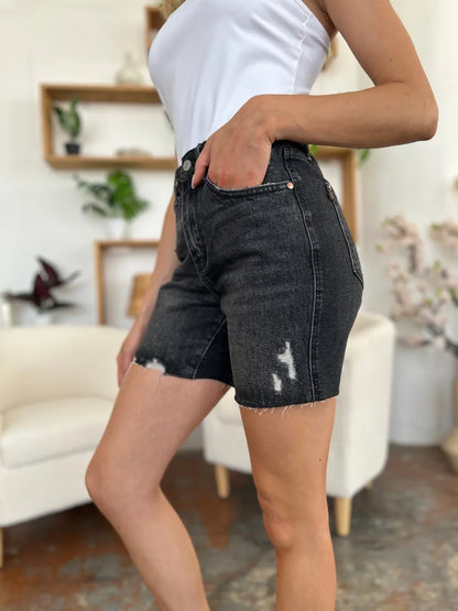 Judy Blue Full Size High Waist Rigid Magic Denim Shorts - MeeeShop Women's Fashion
