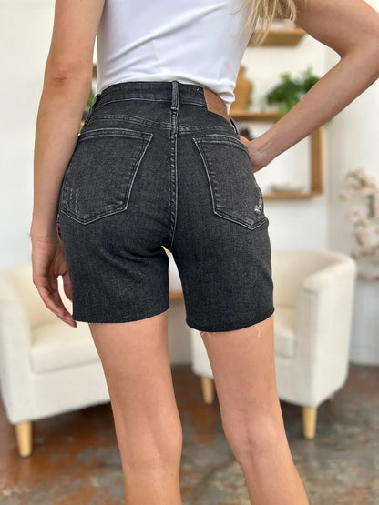 Judy Blue Full Size High Waist Rigid Magic Denim Shorts - MeeeShop Women's Fashion