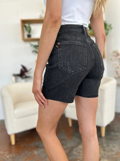 Judy Blue Full Size High Waist Rigid Magic Denim Shorts - MeeeShop Women's Fashion