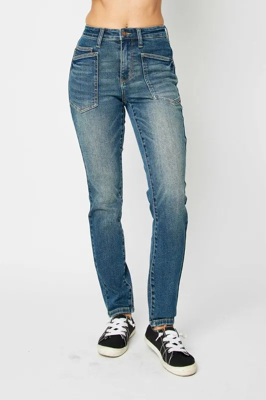 Judy Blue Full Size High Waist Skinny Jeans in Dark - High-Waisted - Judy Jeans (bottom)