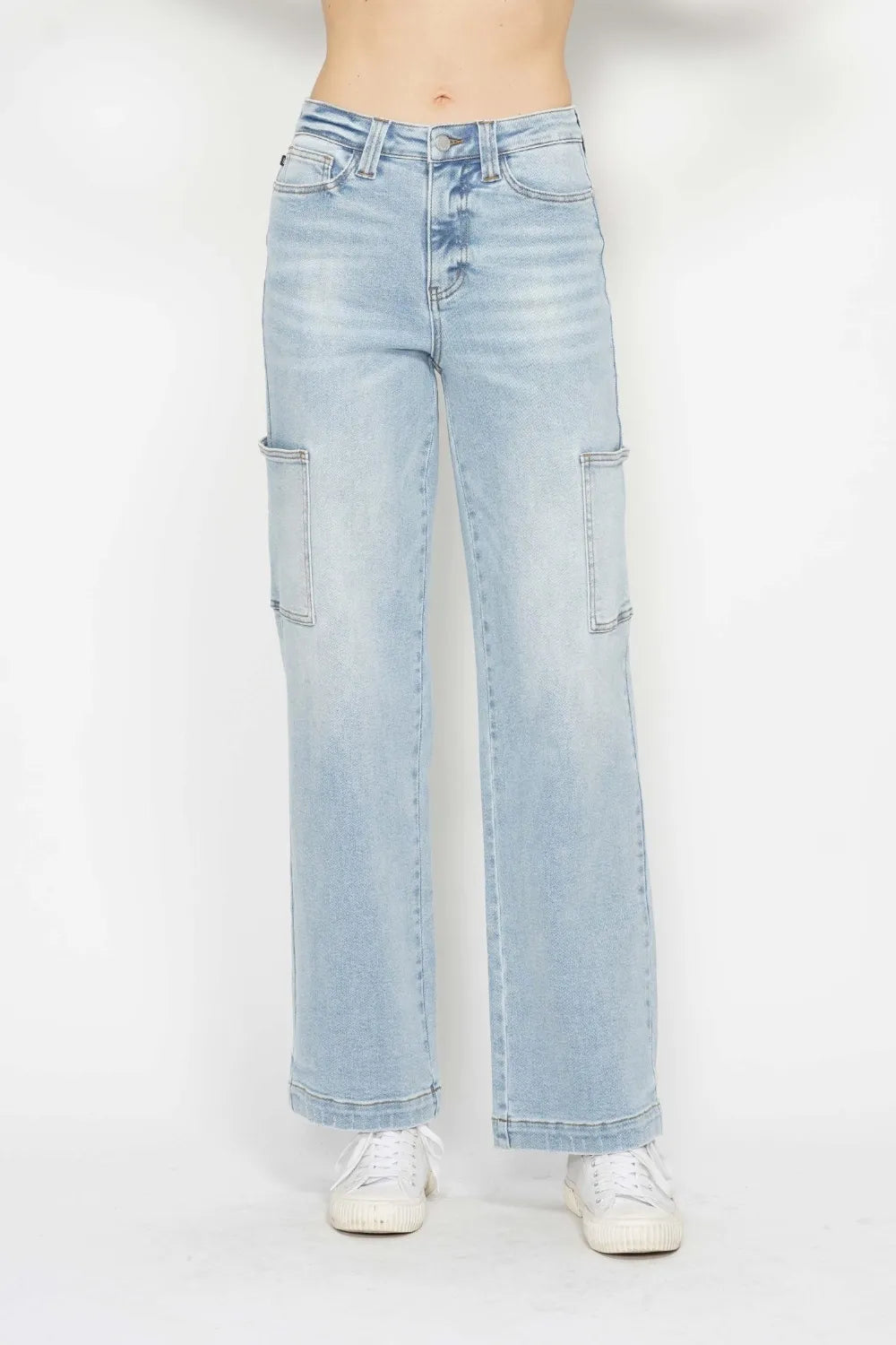 Judy Blue Full Size High Waist Straight Cargo Jeans - MeeeShop Women's Fashion