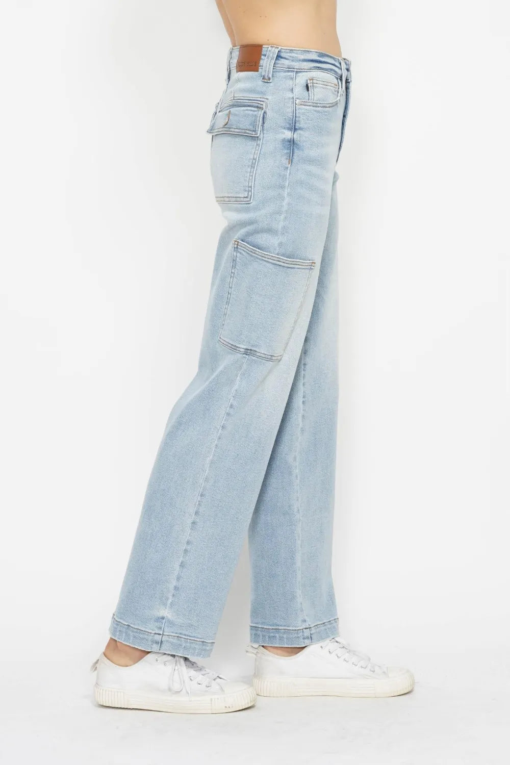 Judy Blue Full Size High Waist Straight Cargo Jeans - MeeeShop Women's Fashion