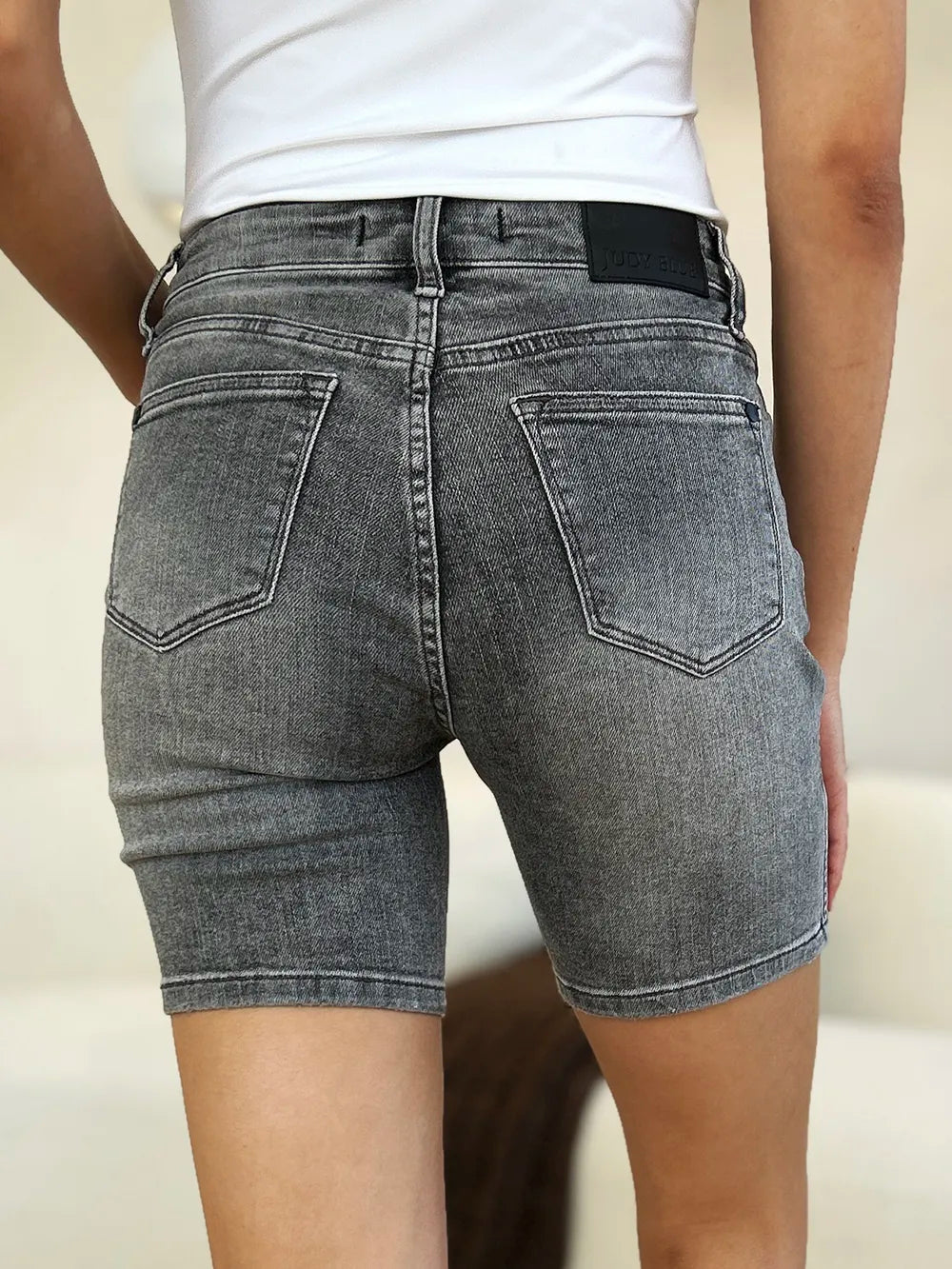 Judy Blue Full Size High Waist Washed Denim Shorts - MeeeShop Women's Fashion