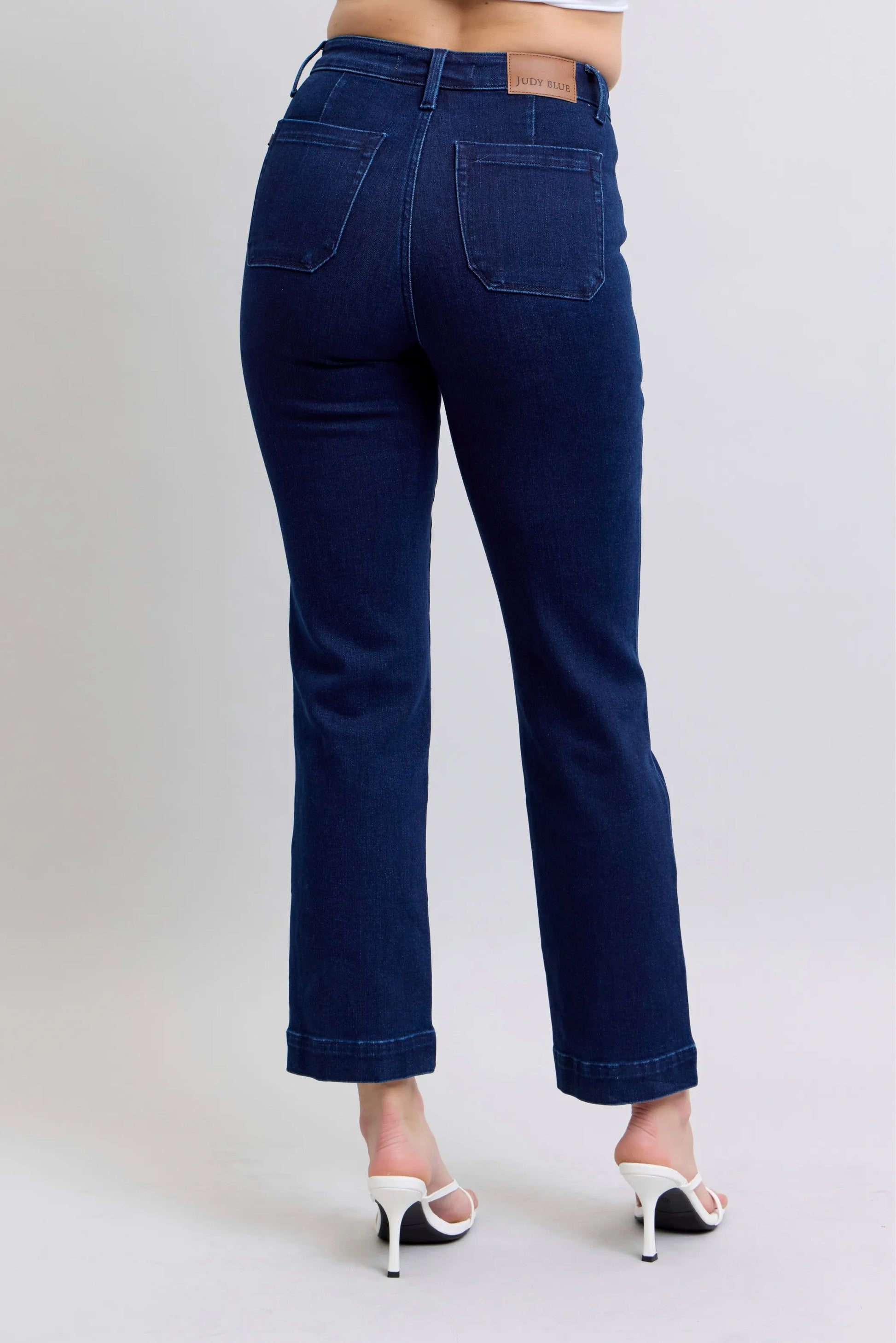 Judy Blue Full Size Hw Work Wear Knee Patch Straight Jeans plus Size in DK view 5 - Curvy Fit - Judy Blue Work Jeans