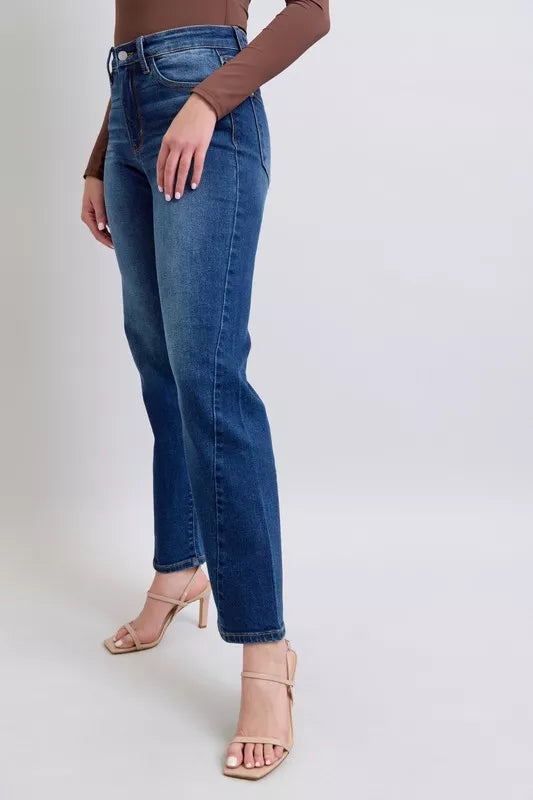 Judy Blue Full Size Side Seam Detail Straight Jeans with Pockets in Medium view 4 - Judy Blue Seam Jeans (bottom)