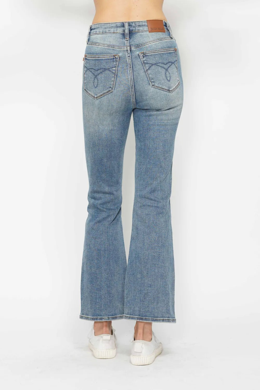 Judy Blue Full Size Tummy Control Back Embroidered Pocketed Bootcut Jeans plus Size - MeeeShop Women's Fashion
