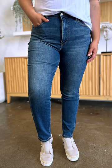 Judy Blue Full Size Tummy Control High Waist Slim Jeans - MeeeShop Women's Fashion