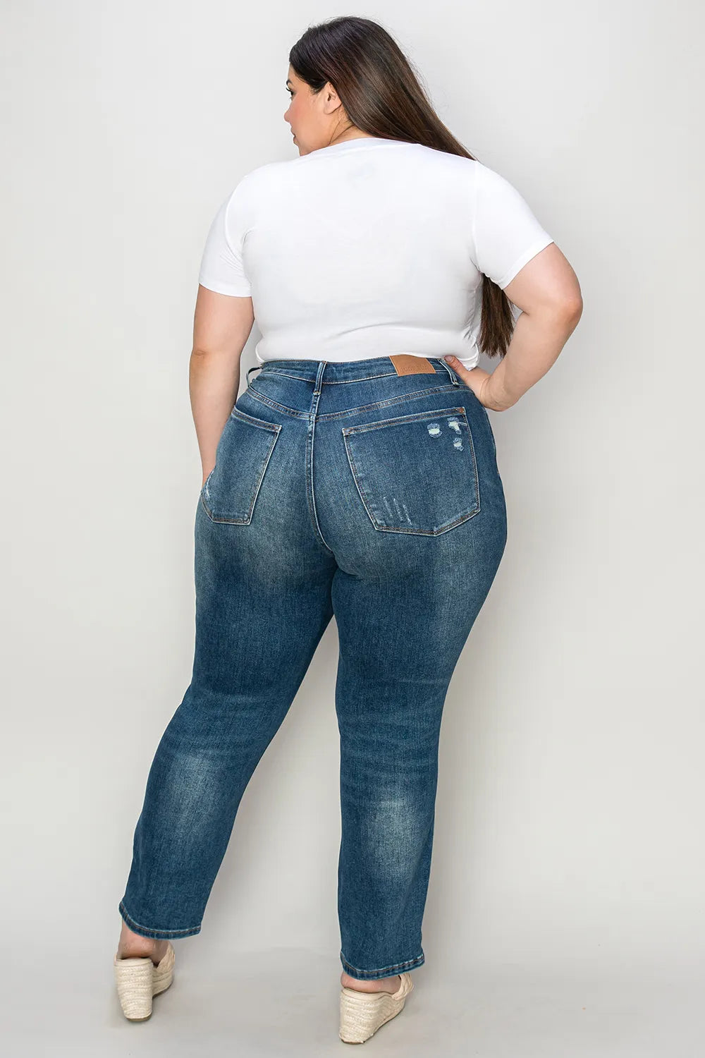 Judy Blue Full Size Tummy Control High Waist Slim Jeans - MeeeShop Women's Fashion