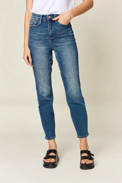 Judy Blue Full Size Tummy Control High Waist Slim Jeans - MeeeShop Women's Fashion