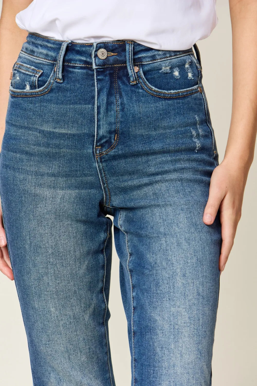 Judy Blue Full Size Tummy Control High Waist Slim Jeans - MeeeShop Women's Fashion