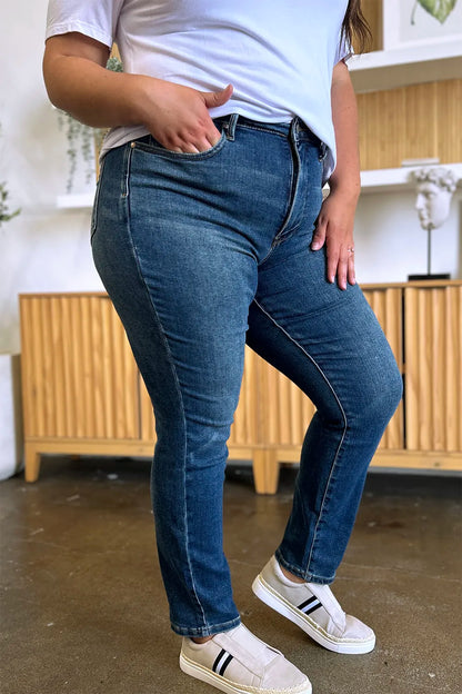 Judy Blue Full Size Tummy Control High Waist Slim Jeans - MeeeShop Women's Fashion