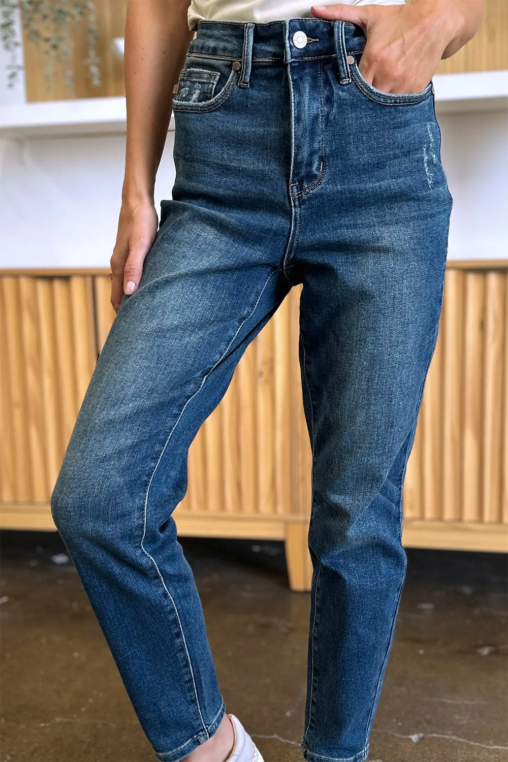 Judy Blue Full Size Tummy Control High Waist Slim Jeans - MeeeShop Women's Fashion