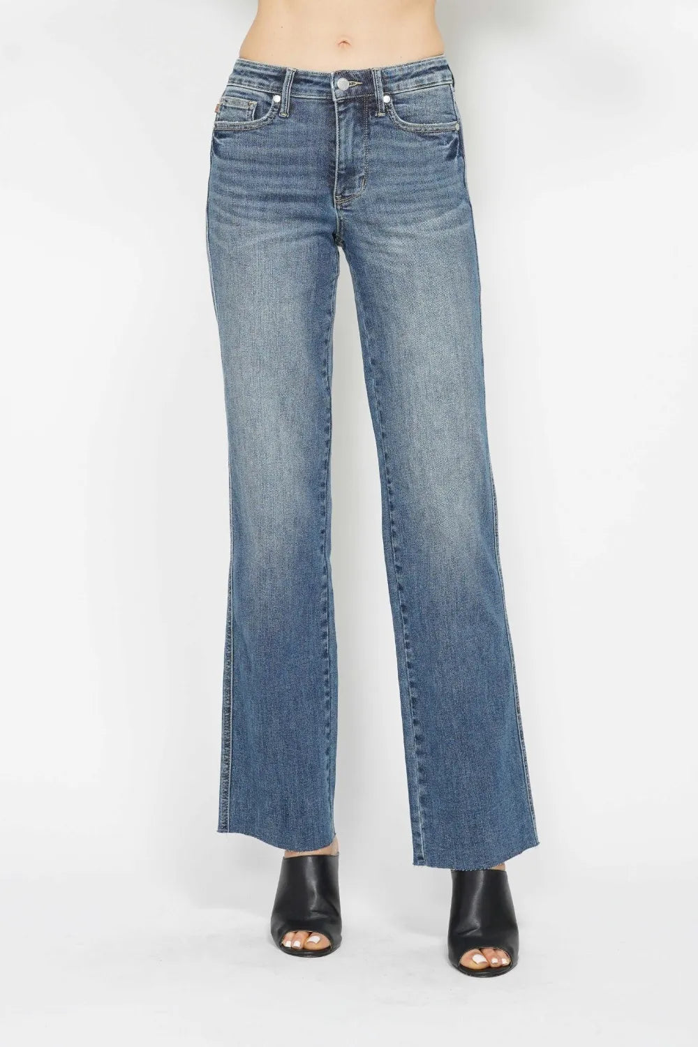 Judy Blue Full Size Tummy Control Straight Jeans in Medium - Curvy Fit - Judy Blue Tummy Jeans (bottom)